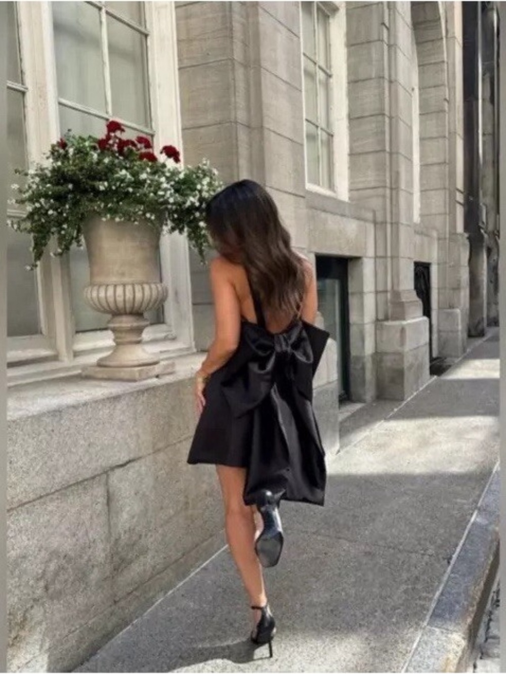 Black Back-Bow Mini Dress